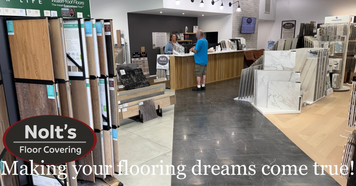 Nolt’s Floor Covering flooring showroom in Ephrata Pennsylvania.