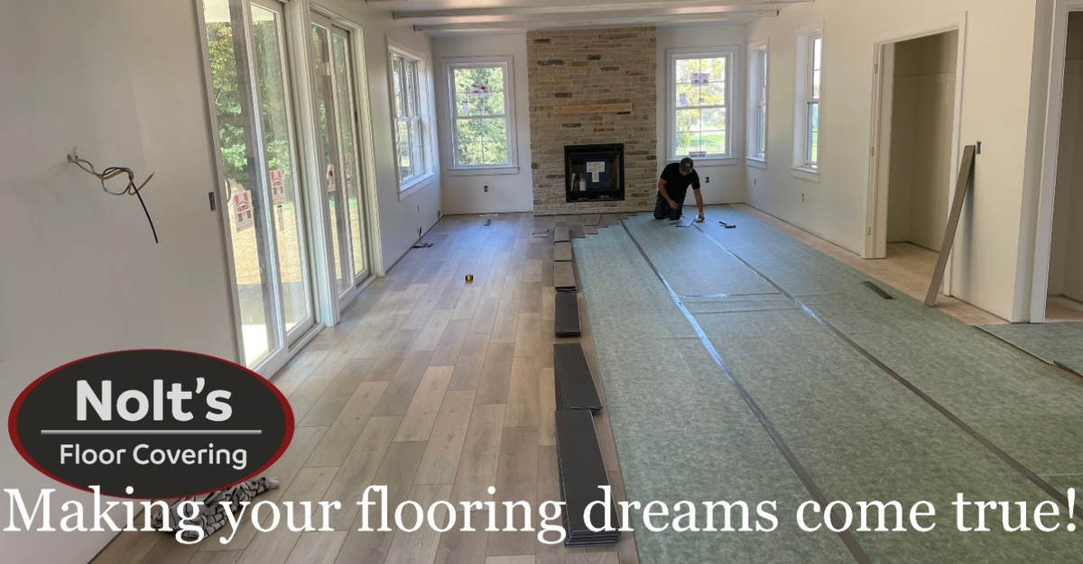 Luxury vinyl plank flooring installation in Central Pennsylvania.